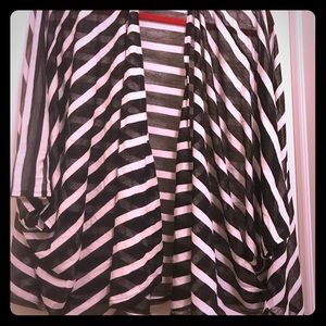 Black and White Striped Kimono